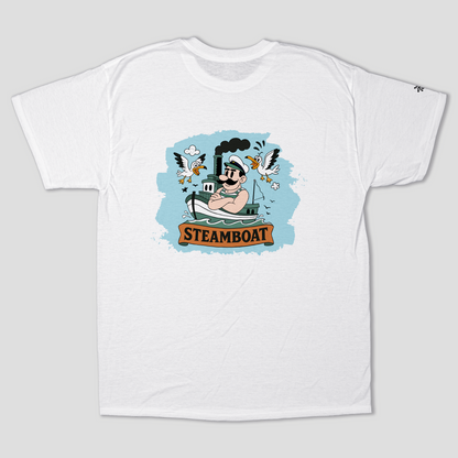 Camiseta steamboy – Línea clara