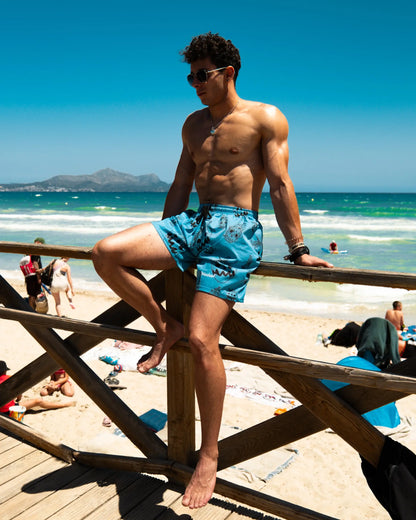 Fruits Blue Swim Shorts