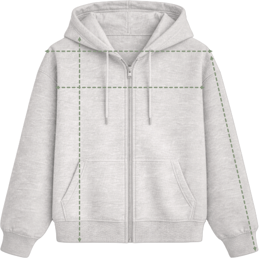 Guía de tallas - hoodie-zipper
