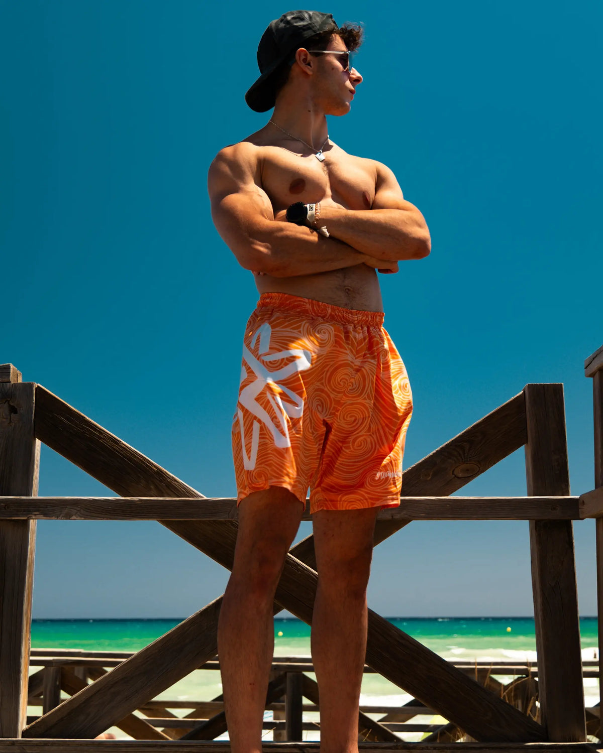 Waves Orange Swim Shorts